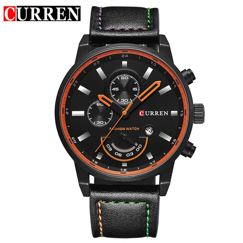 Reloj Masculino Curren de cuarzo para hombre 8217, relojes de cuero de lujo de marca superior para hombre, reloj deportivo informal a la moda, relojes de pulsera para hombre