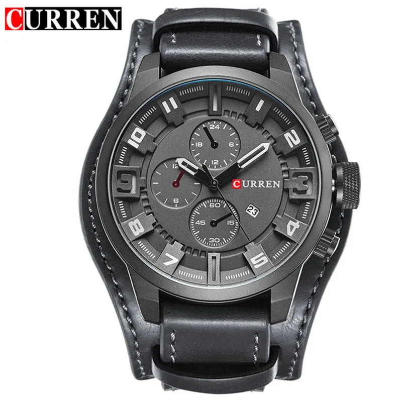 Nuevos Relojes CURREN, marca de lujo, reloj para hombre, correa de cuero, reloj de cuarzo a la moda, reloj de pulsera deportivo informal, reloj con fecha, Relojes 8225
