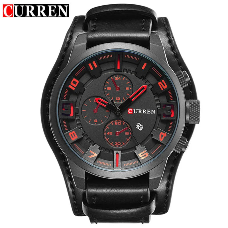 Nuevos Relojes CURREN, marca de lujo, reloj para hombre, correa de cuero, reloj de cuarzo a la moda, reloj de pulsera deportivo informal, reloj con fecha, Relojes 8225