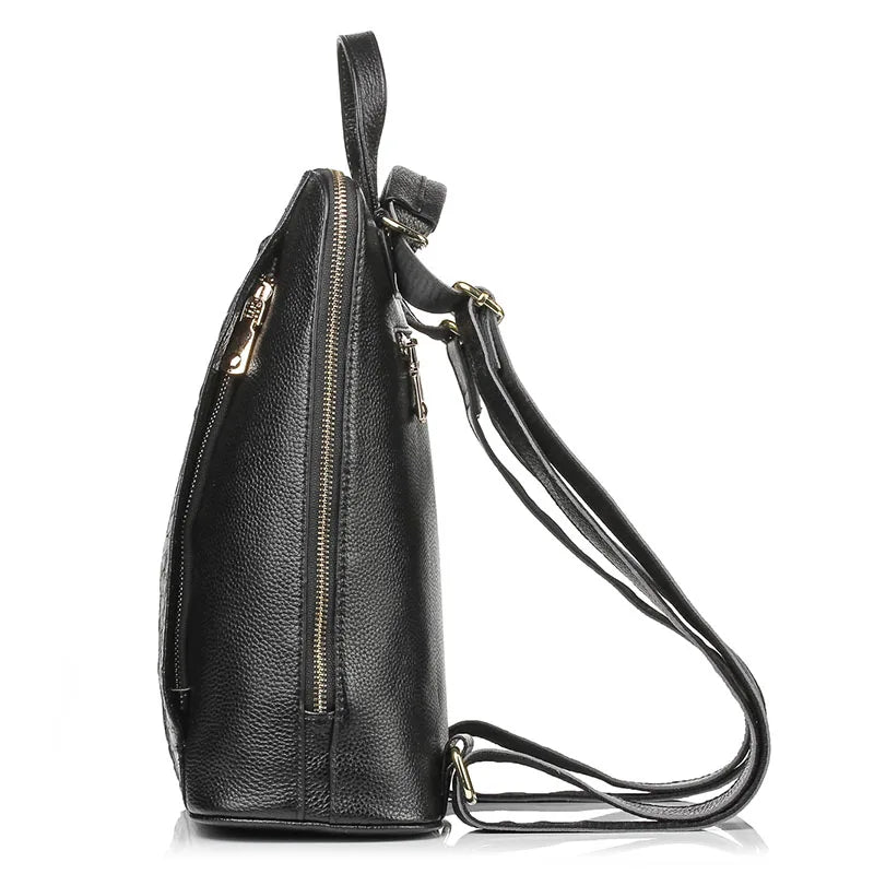 Mochila Zency de piel de cocodrilo para mujer, 100% genuina y natural, para viajes, trabajo, escuela, con compartimento para portátil, equipaje de mano