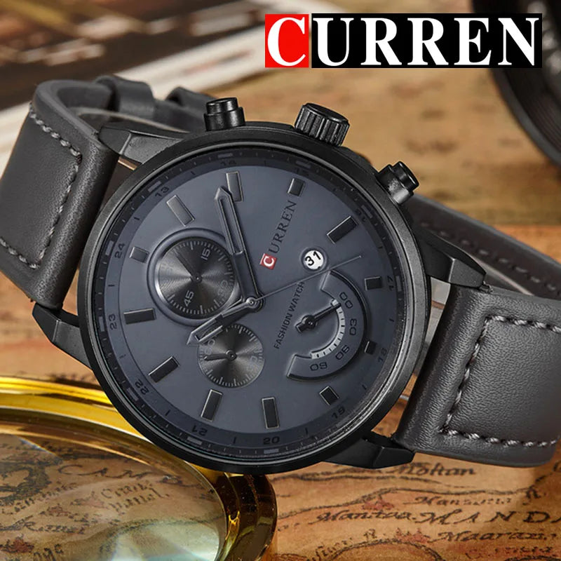 Reloj Masculino Curren de cuarzo para hombre 8217, relojes de cuero de lujo de marca superior para hombre, reloj deportivo informal a la moda, relojes de pulsera para hombre