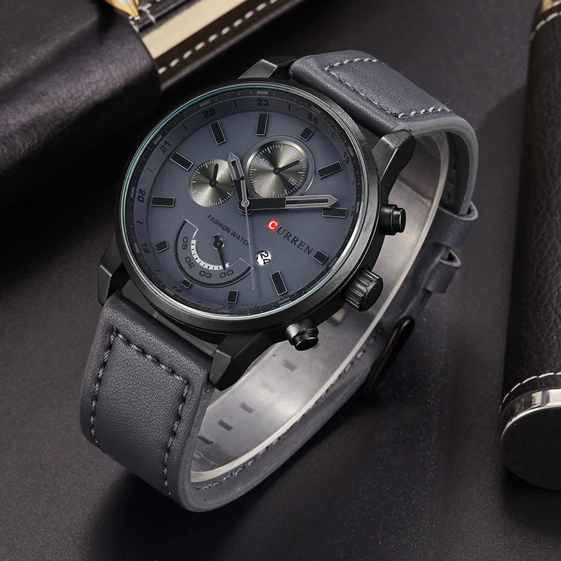 Reloj Masculino Curren de cuarzo para hombre 8217, relojes de cuero de lujo de marca superior para hombre, reloj deportivo informal a la moda, relojes de pulsera para hombre