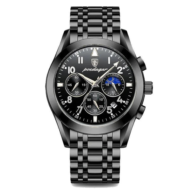 POEDAGAR-relojes para hombre, de cuero de moda, resistente al agua, parte superior luminosa, de lujo, de cuarzo, Masculino, 2021