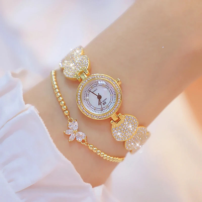 Relojes de diamantes de lujo para mujer, reloj de pulsera femenino, reloj de pulsera elegante, reloj de lujo para mujer