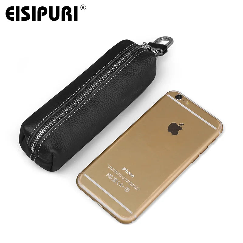 EISIPURI, bolso para llaves de cuero de vaca auténtico para hombres y mujeres, funda Kay para pequeñas empresas, joyería para mujeres, venta al por mayor, cartera con llavero