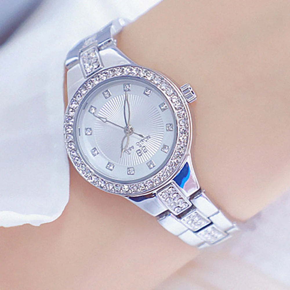 BS bee sister-Relojes de pulsera de lujo para mujer, nueva tendencia de moda, esfera pequeña, exquisitos relojes de pulsera para mujer, joyería de cristal
