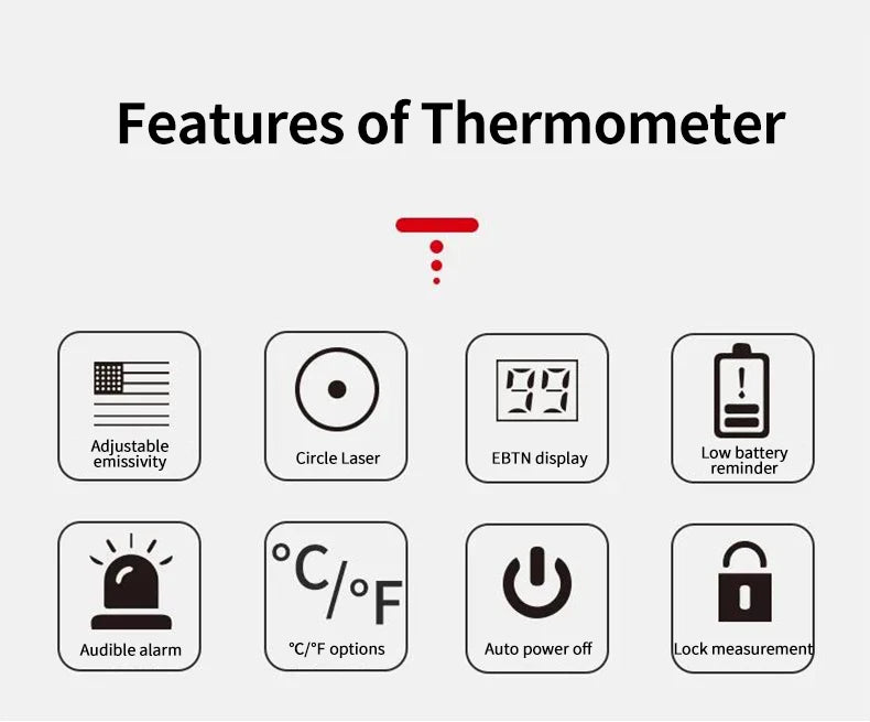 Termómetro infrarrojo Digital UNI-T UT306C medidor de pistola de temperatura láser Industrial sin contacto-50-500