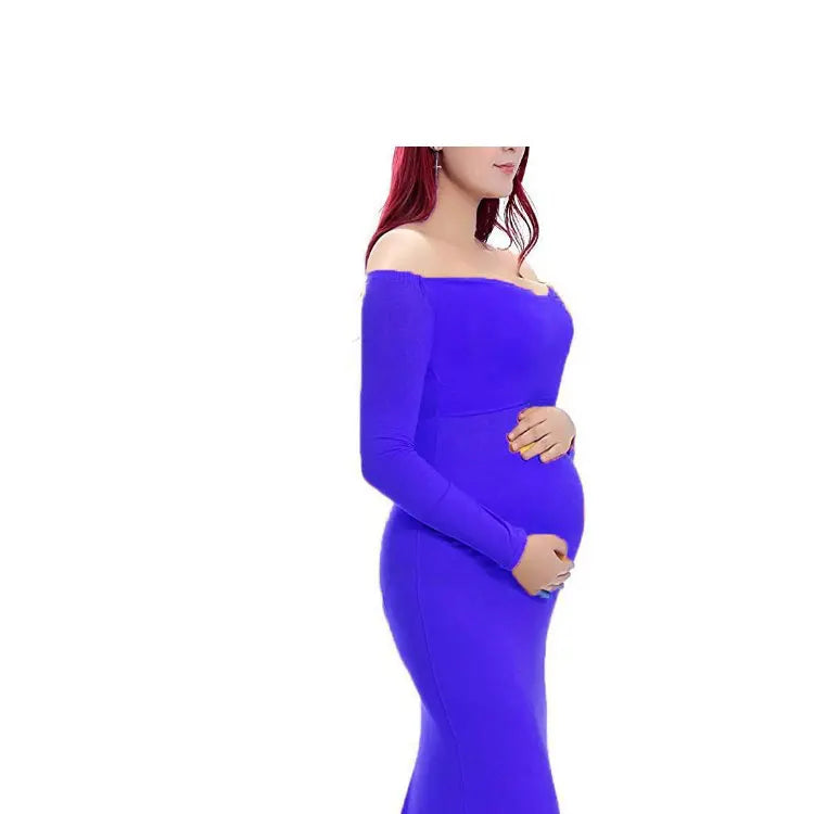 Vestidos de maternidad sexys para mujer embarazada, accesorios de fotografía, hombros descubiertos, Vestido largo de lactancia, vestidos de maternidad para sesión de fotos