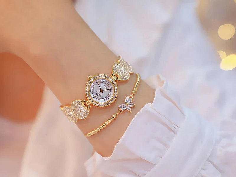 Relojes de diamantes de lujo para mujer, reloj de pulsera femenino, reloj de pulsera elegante, reloj de lujo para mujer