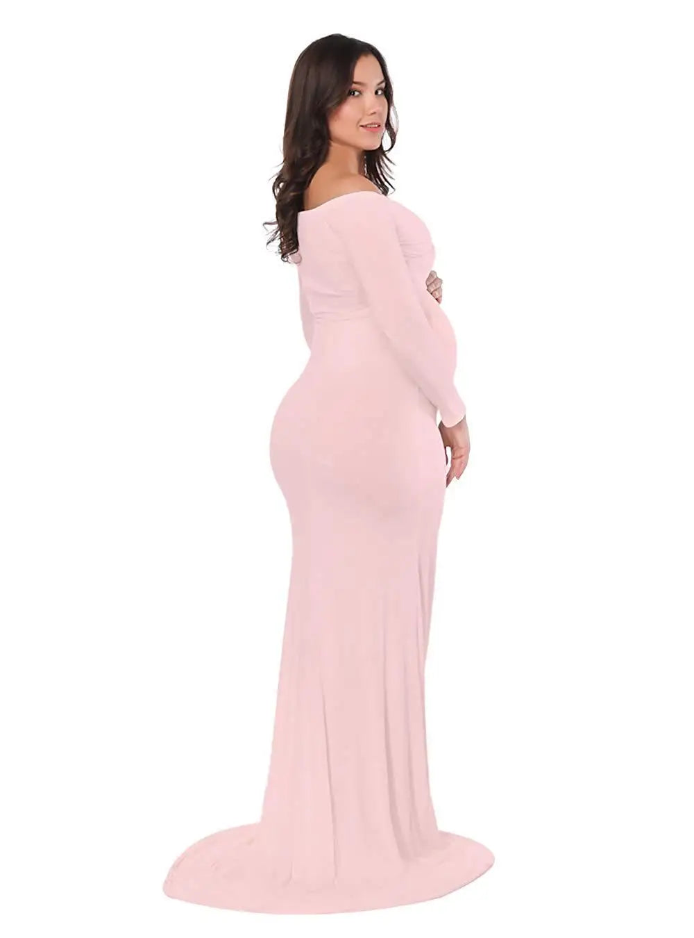 Vestidos de maternidad sexys para mujer embarazada, accesorios de fotografía, hombros descubiertos, Vestido largo de lactancia, vestidos de maternidad para sesión de fotos