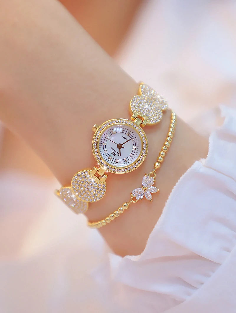 Relojes de diamantes de lujo para mujer, reloj de pulsera femenino, reloj de pulsera elegante, reloj de lujo para mujer