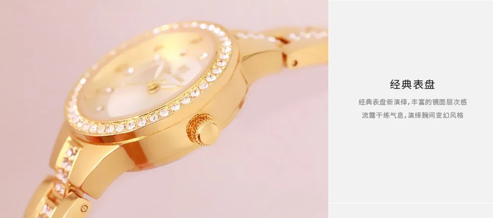 BS bee sister-Relojes de pulsera de lujo para mujer, nueva tendencia de moda, esfera pequeña, exquisitos relojes de pulsera para mujer, joyería de cristal