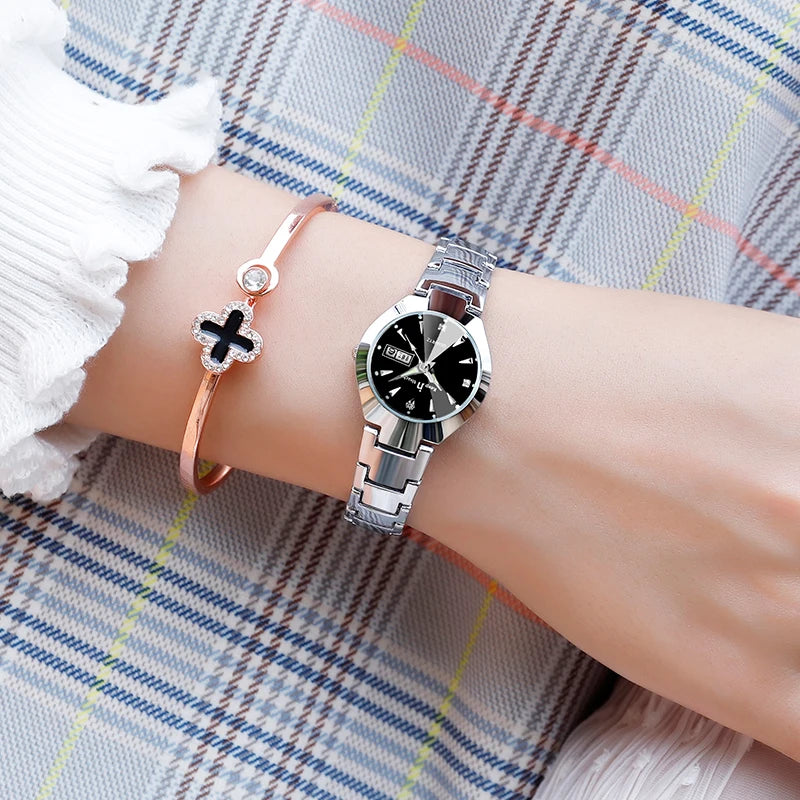 Alta calidad relojes reloj de moda para mujer marca de lujo 2025 cuarzo reloj para mujer esfera pequeña calendario reloj de pulsera para mujer,reloj mujer,relojes mujer imitaciones de marcas lujo