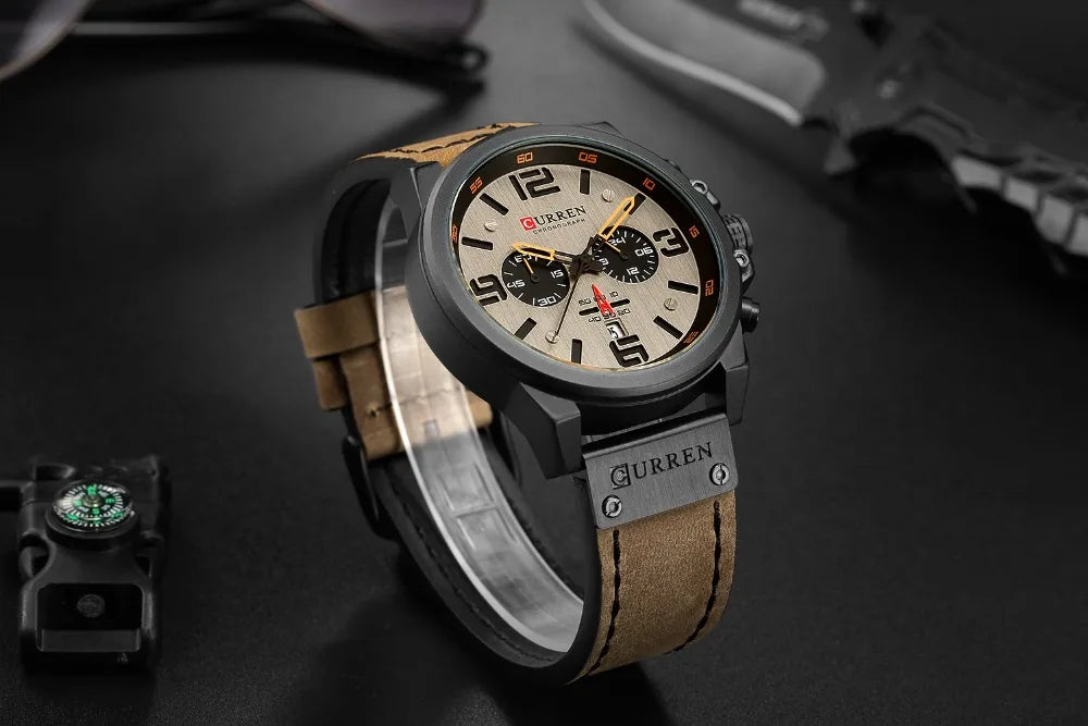 Fashion Chronograph Watch Men CURREN Luxury Brand Waterproof Sport Wrist Men's Watches Casual Wristwatch Male Clock Reloj Hombre