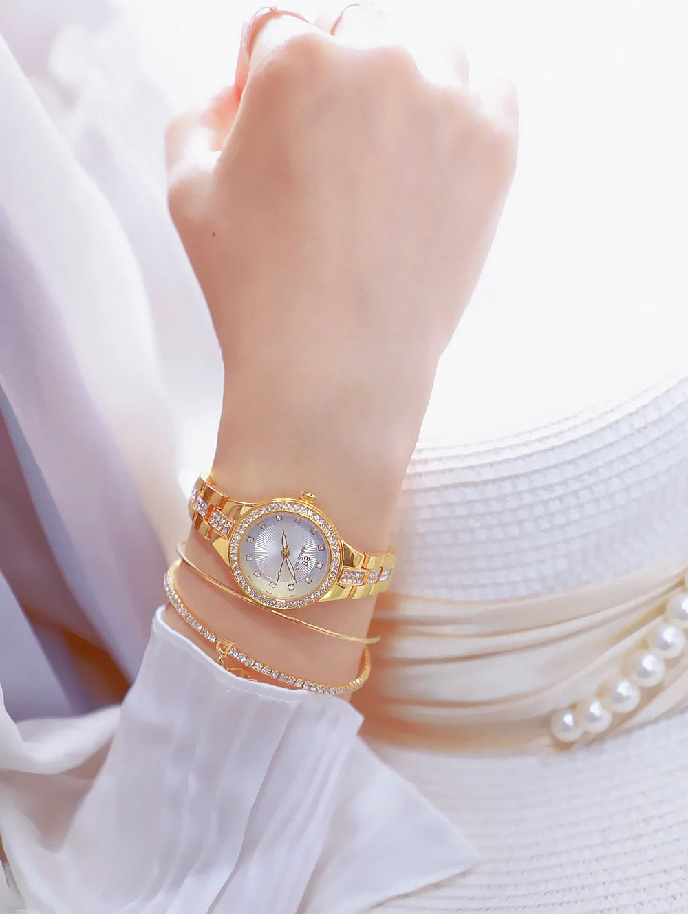 BS bee sister-Relojes de pulsera de lujo para mujer, nueva tendencia de moda, esfera pequeña, exquisitos relojes de pulsera para mujer, joyería de cristal