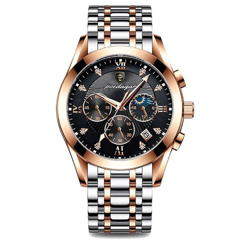 POEDAGAR-relojes para hombre, de cuero de moda, resistente al agua, parte superior luminosa, de lujo, de cuarzo, Masculino, 2021