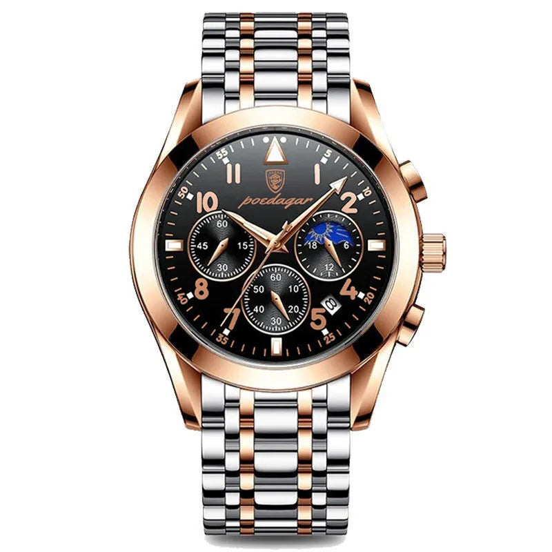 POEDAGAR-relojes para hombre, de cuero de moda, resistente al agua, parte superior luminosa, de lujo, de cuarzo, Masculino, 2021
