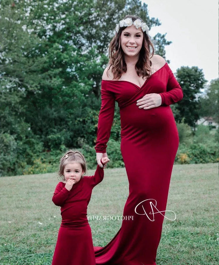 Vestidos de maternidad sexys para mujer embarazada, accesorios de fotografía, hombros descubiertos, Vestido largo de lactancia, vestidos de maternidad para sesión de fotos