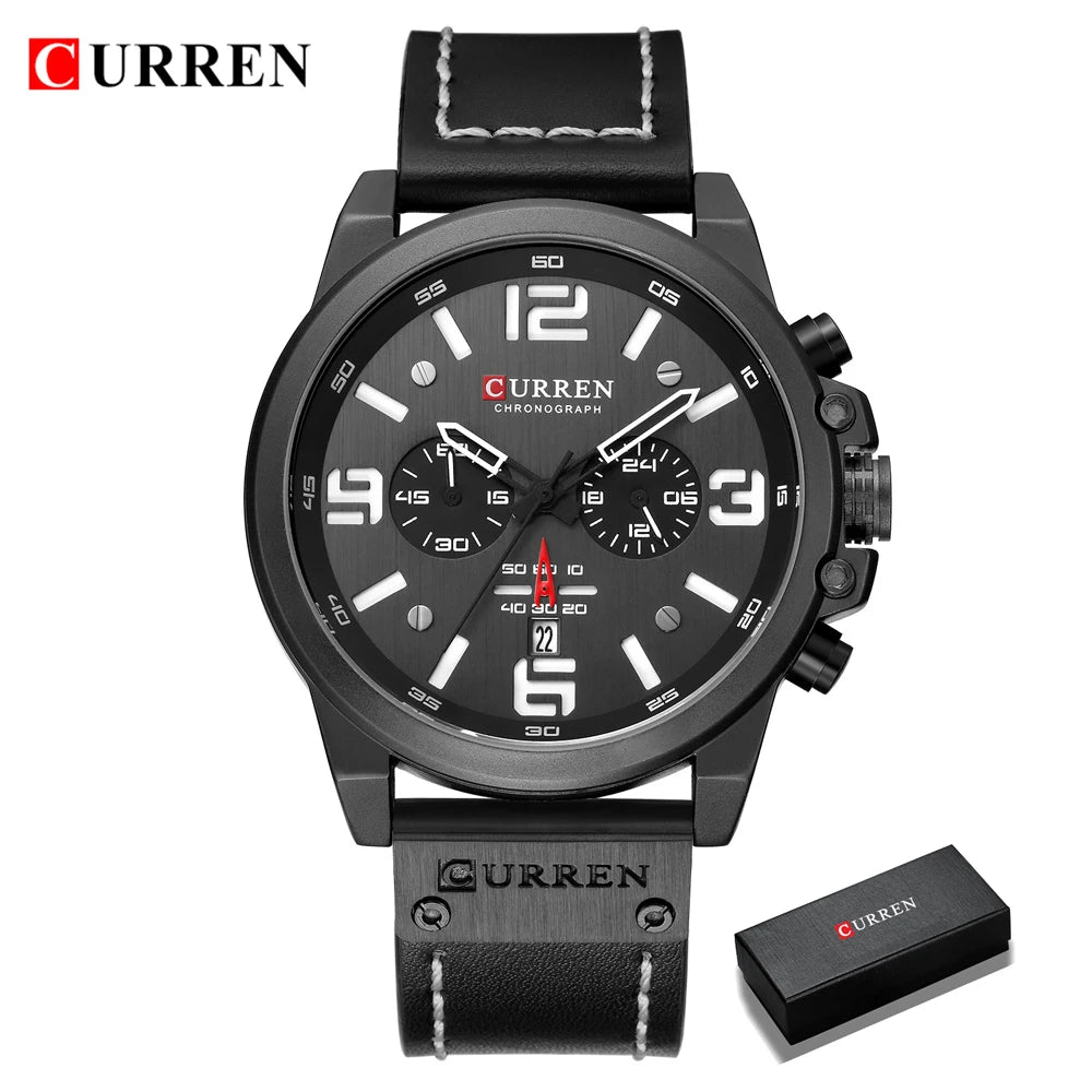 Fashion Chronograph Watch Men CURREN Luxury Brand Waterproof Sport Wrist Men's Watches Casual Wristwatch Male Clock Reloj Hombre