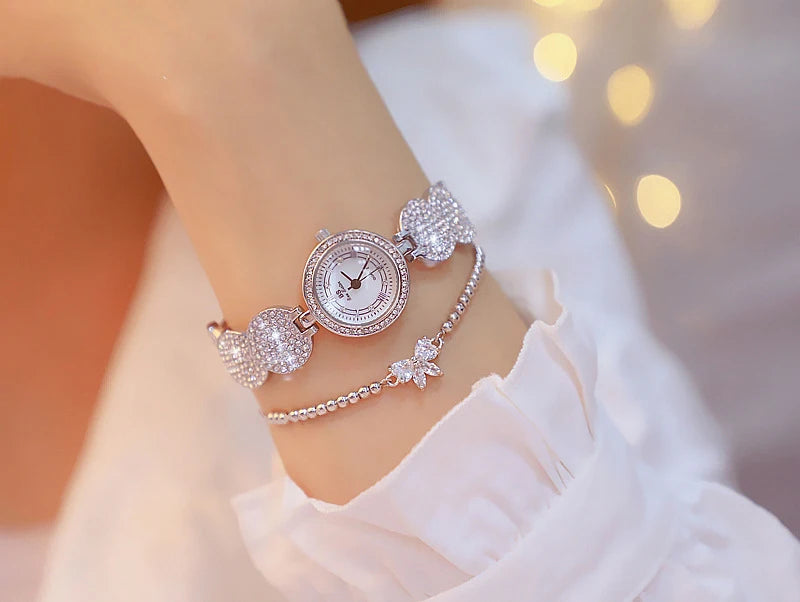 Relojes de diamantes de lujo para mujer, reloj de pulsera femenino, reloj de pulsera elegante, reloj de lujo para mujer