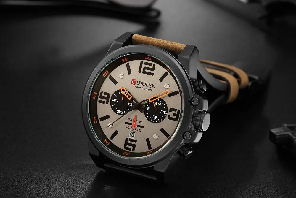 Fashion Chronograph Watch Men CURREN Luxury Brand Waterproof Sport Wrist Men's Watches Casual Wristwatch Male Clock Reloj Hombre