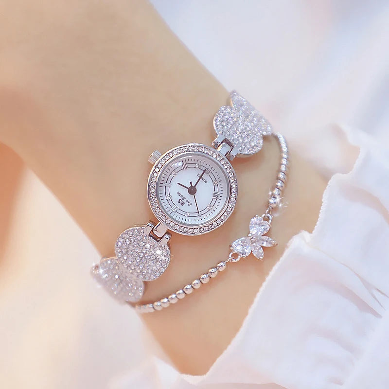 Relojes de diamantes de lujo para mujer, reloj de pulsera femenino, reloj de pulsera elegante, reloj de lujo para mujer