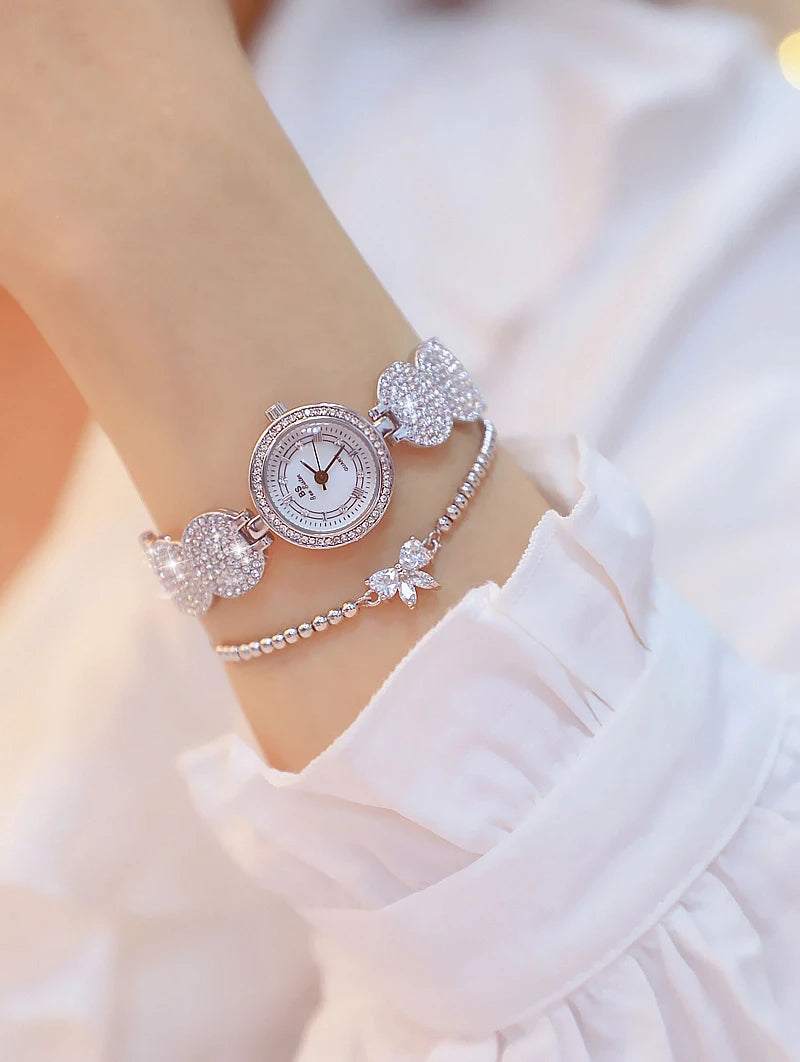 Relojes de diamantes de lujo para mujer, reloj de pulsera femenino, reloj de pulsera elegante, reloj de lujo para mujer