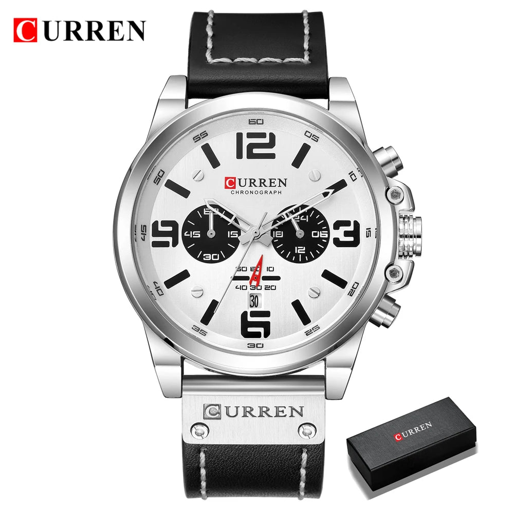 Fashion Chronograph Watch Men CURREN Luxury Brand Waterproof Sport Wrist Men's Watches Casual Wristwatch Male Clock Reloj Hombre