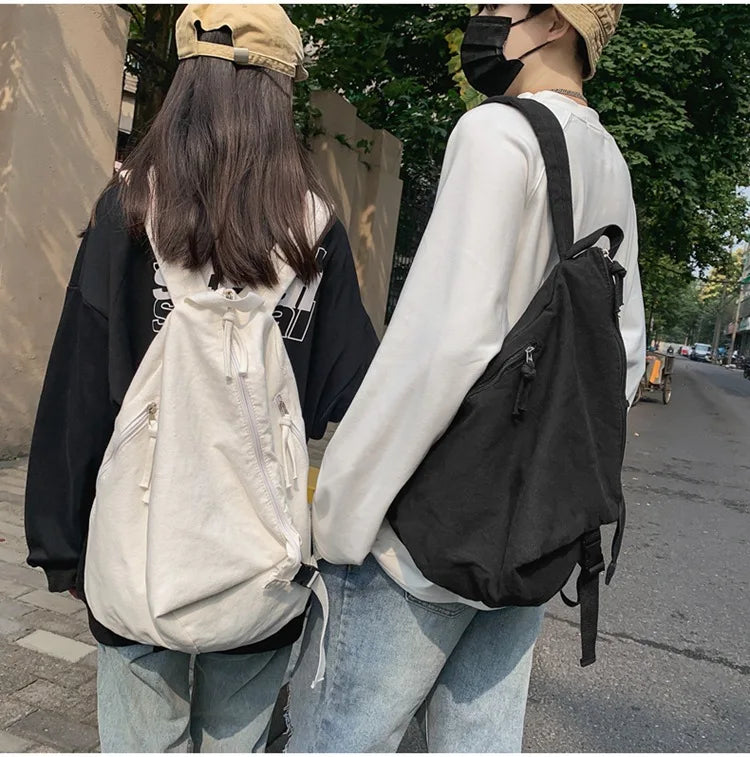 Mochila de lona de estilo japonés informal y a la moda para estudiantes de secundaria y universitarios mochila para mujeres 가mochilas masculinas