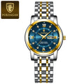 POEDAGAR, reloj de pulsera de lujo para mujer, resistente al agua, luminoso, fecha, semana, relojes para mujer, vestido elegante de acero inoxidable, reloj de cuarzo para mujer