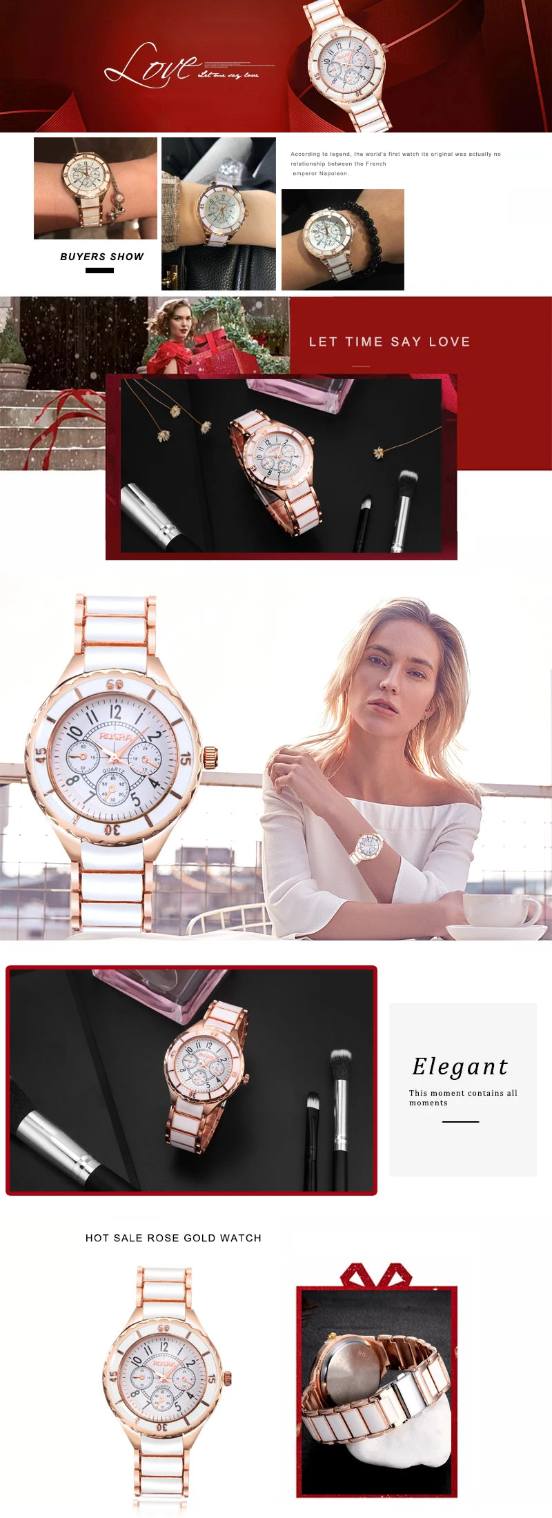 Rose Gold White Watch Women Watch Classic Steel Ceramic Ladies Wristwatch Clock Reloj Mujer Montre Female Relogio Feminino Saati