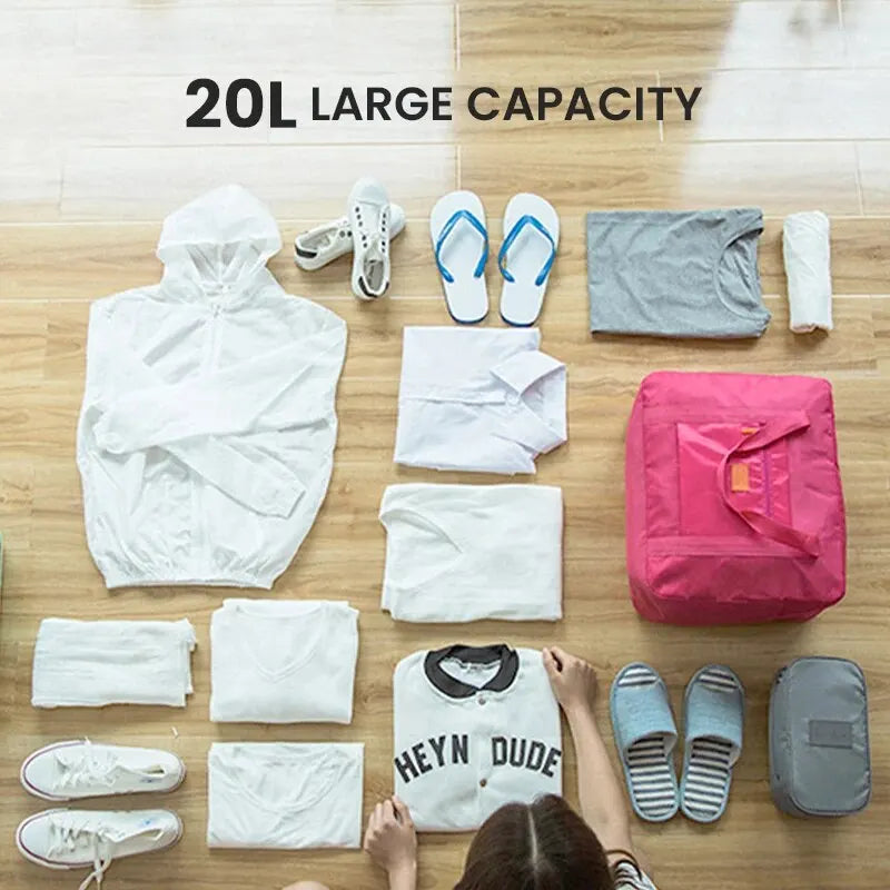 Bolsa de Viaje Ligera y Plegable, Bolsa de Mano Unisex, Equipaje de Mano para Fines de Semana, Estancias Cortas, Viajes, Bolsas Organizadoras de Maletas