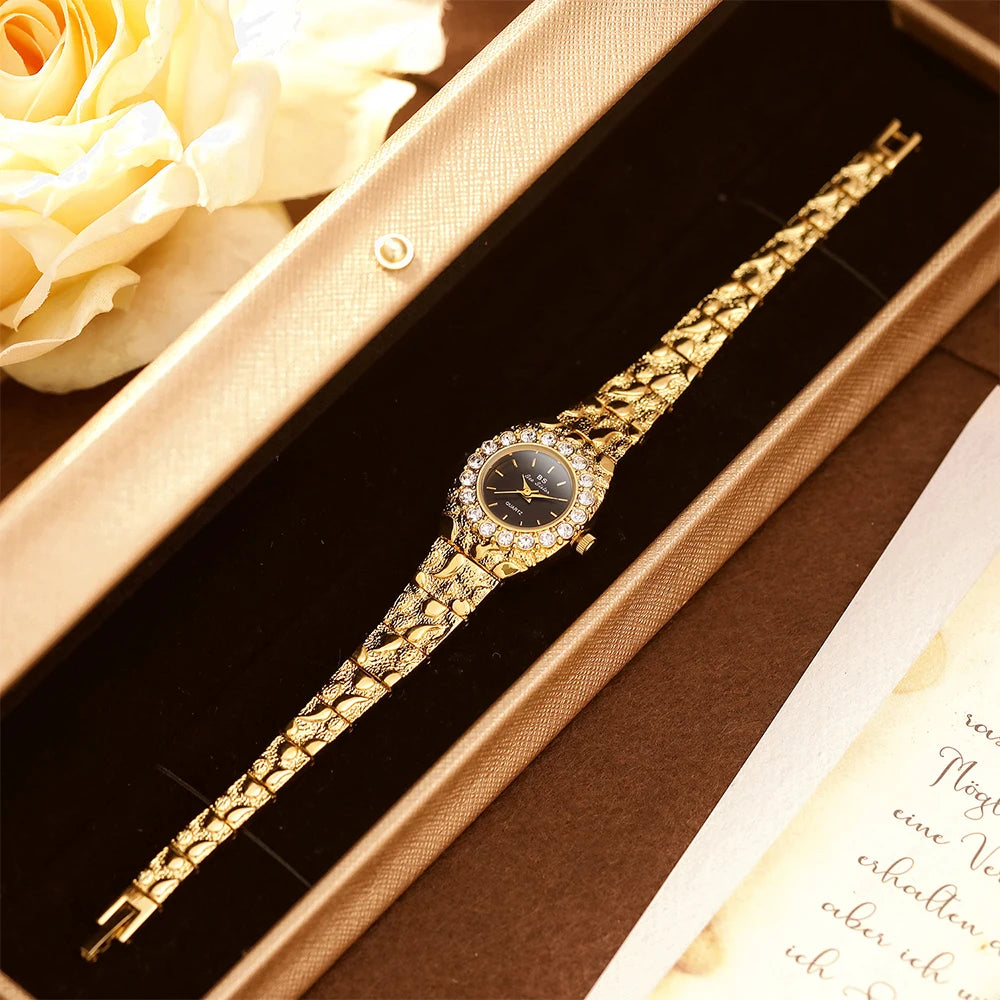 Relojes Bee Sister para mujer, novia, relojes de cuarzo para mujer, nicho de lujo, resistente al agua, reloj de pulsera elegante para mujer