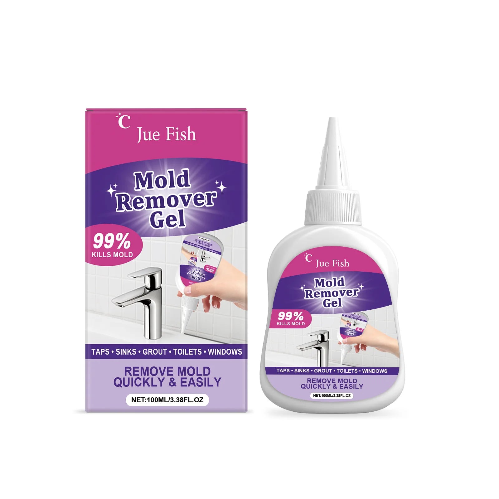 Gel Quitamanchas de Moho Activo – Baño, Cocina, Azulejos y Juntas, 100ml