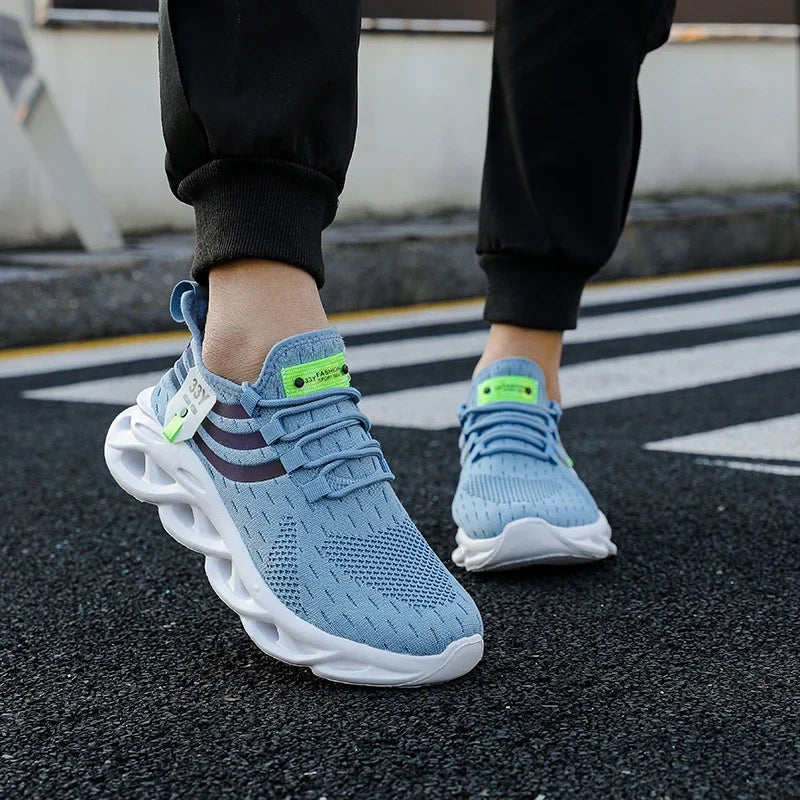 Zapatillas de deporte de malla para hombre, Calzado cómodo y ligero para senderismo al aire libre, transpirable, a la moda, zapatos informales para correr, Tenis