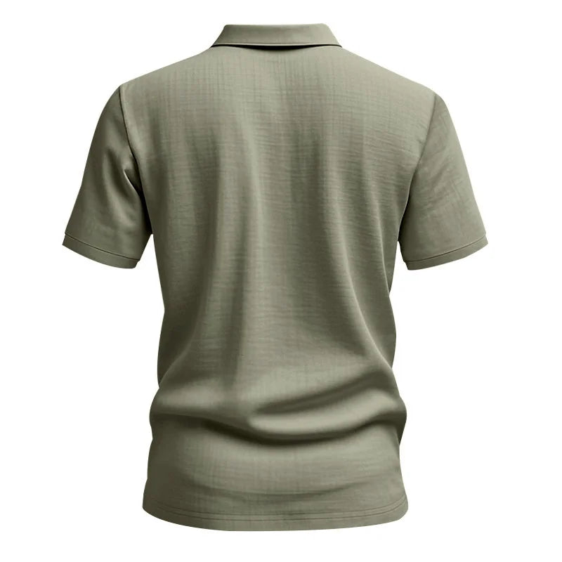 Camisa POLO de manga corta de lino y algodón de alta calidad para hombre, camisa informal holgada y cómoda, camisetas de verano con botones y cuello vuelto