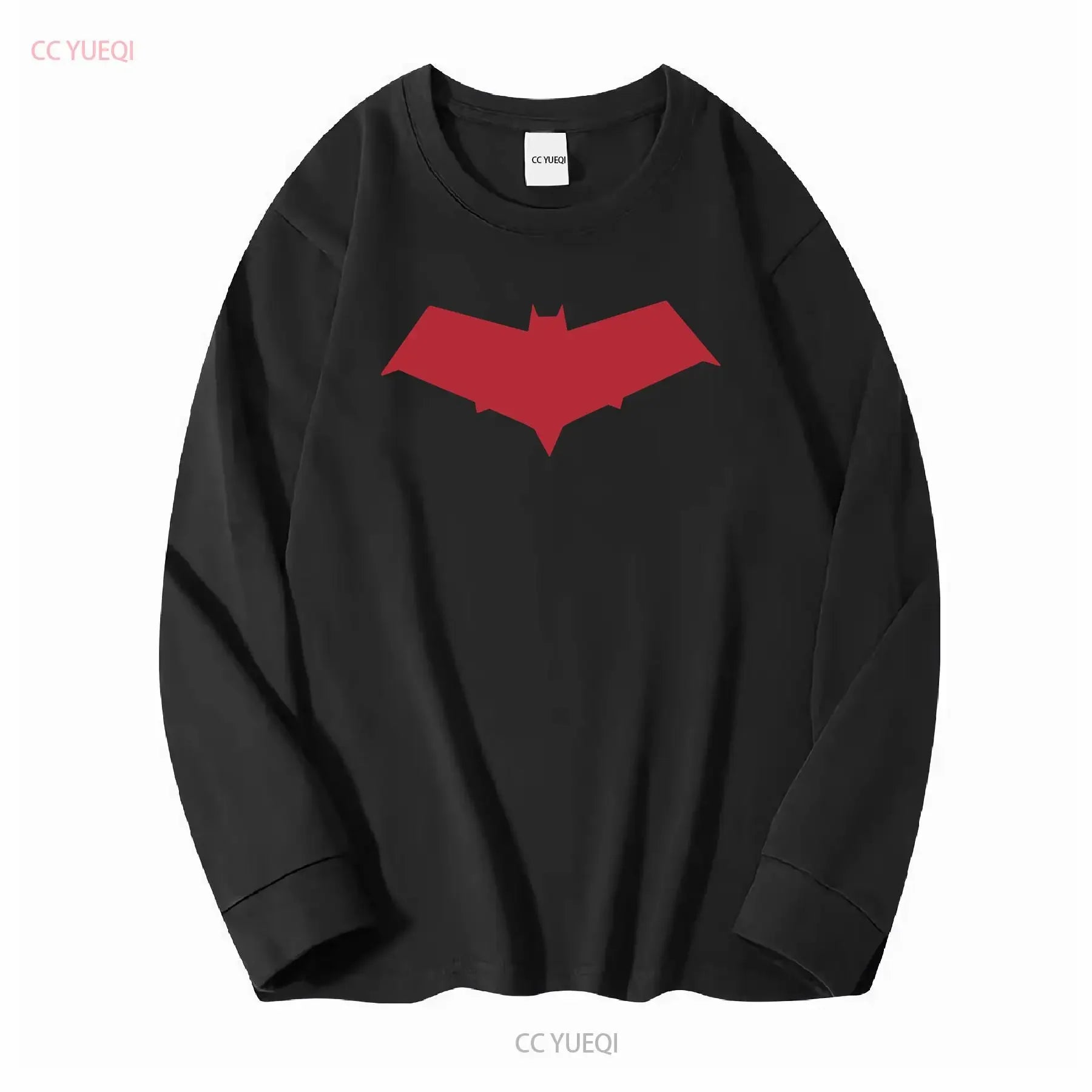 Camiseta con símbolo de capucha roja Jason Todd, camiseta negra de manga larga o corta, vintage, lavada, Unisex, moda para hombre, informal ligeramente transpirable