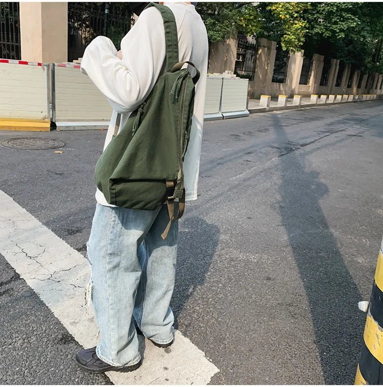 Mochila de lona de estilo japonés informal y a la moda para estudiantes de secundaria y universitarios mochila para mujeres 가mochilas masculinas