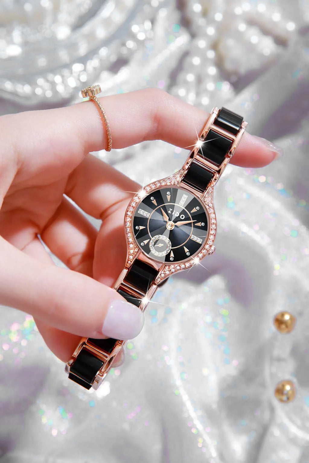 Reloj para Mujer, Marca de Lujo Retro, Resistente al Agua, con Incrustaciones de Diamantes, Acero Inoxidable de Alta Calidad, Reloj de Moda Femenino