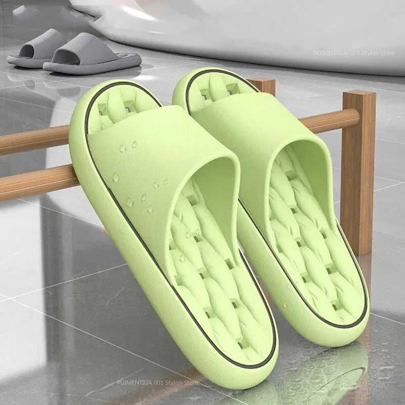 Zapatillas de casa para baño con fugas, zapatilla de ducha de secado rápido, chanclas de playa ligeras y con fugas, toboganes de natación para mujer