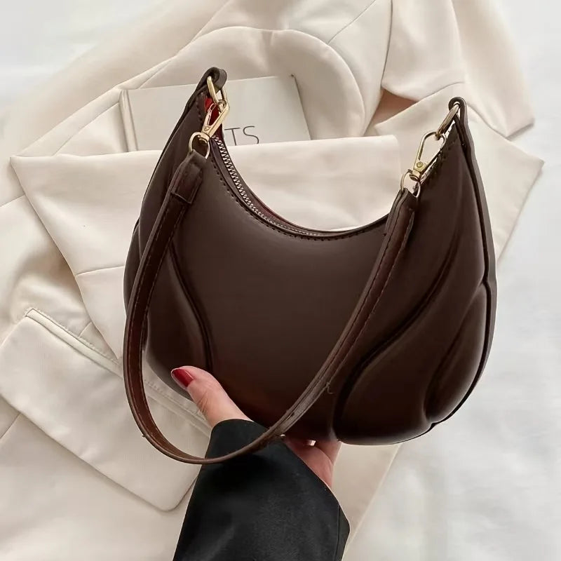 Elegante bolso de axila de cuero de Pu en relieve para mujer, bolso de hombro, bolso de mano de moda, bolso cruzado versátil para ir al trabajo