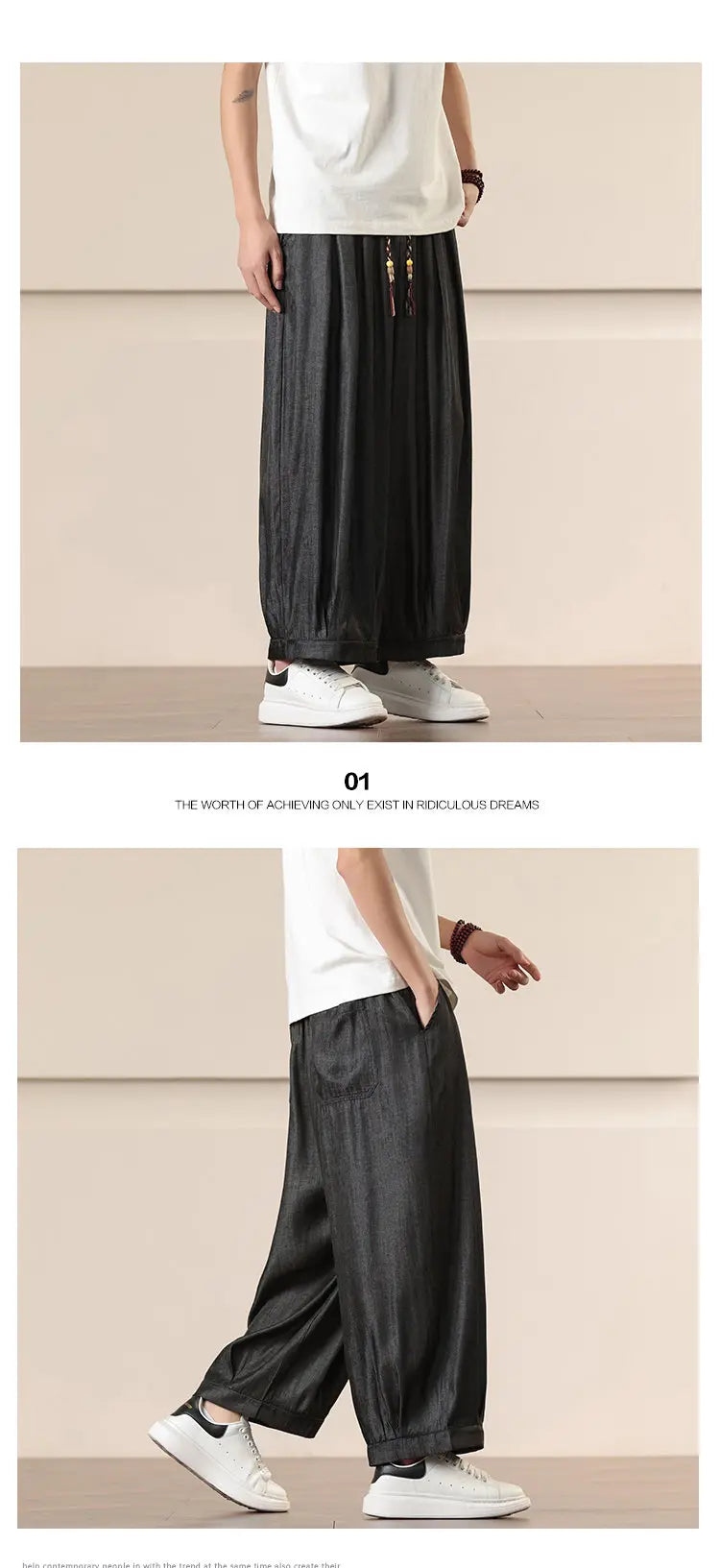 Pantalones Anchos Holgados de Hombre Estilo Chino para Primavera 2026, Pantalones Harem Casuales de Nueve Puntos para Hombre, Joggers Hip Hop de Otoño