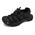 Sandalias de piel auténtica para hombre, zapatos informales transpirables de diseño a la moda, fondo suave, talla grande, para playa y exteriores, novedad de verano