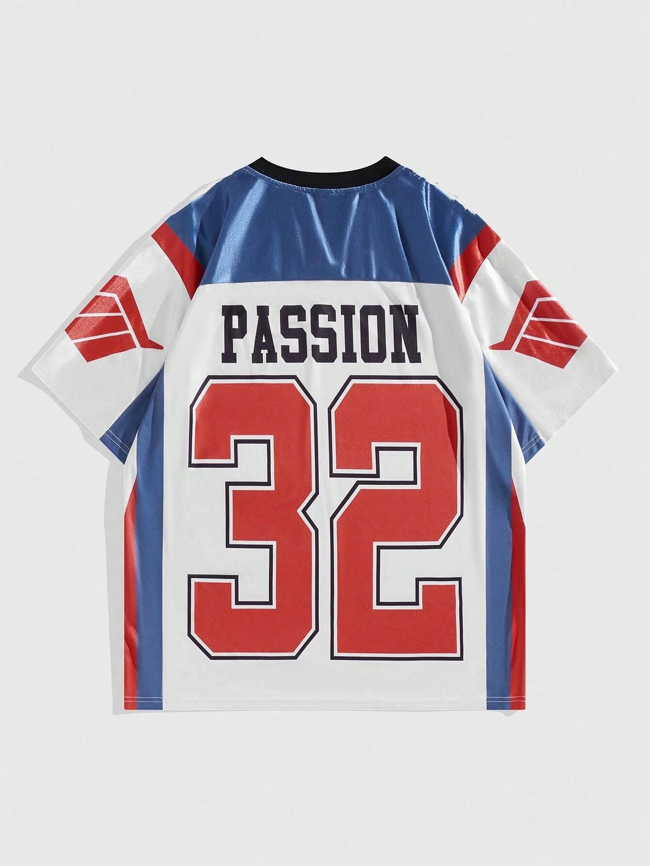 PASSION 32 Camiseta estampada de estilo americano de verano para hombre, Camiseta deportiva de manga corta con cuello redondo, camiseta de baloncesto Vintage, ropa para hombre