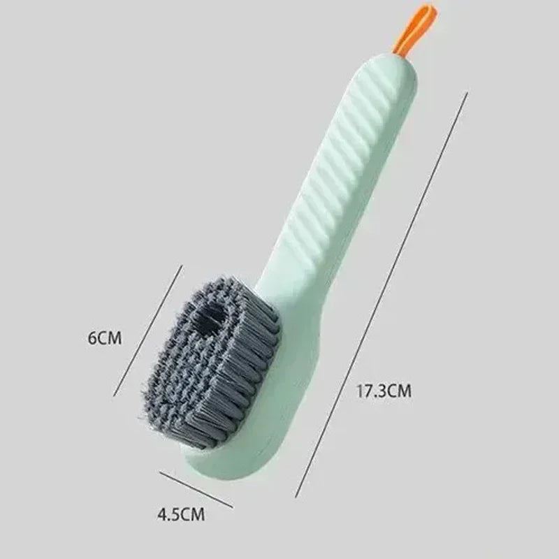 Cepillo de limpieza multifunción para zapatos, cepillo suave automático con dispensador de líquido, cepillo de mango largo para ropa, herramientas de limpieza para el hogar