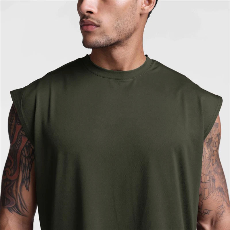 Chaleco de gimnasio de malla de verano para hombre, camiseta sin mangas deportiva holgada de secado rápido para ejercicio físico, camiseta sin mangas para culturismo