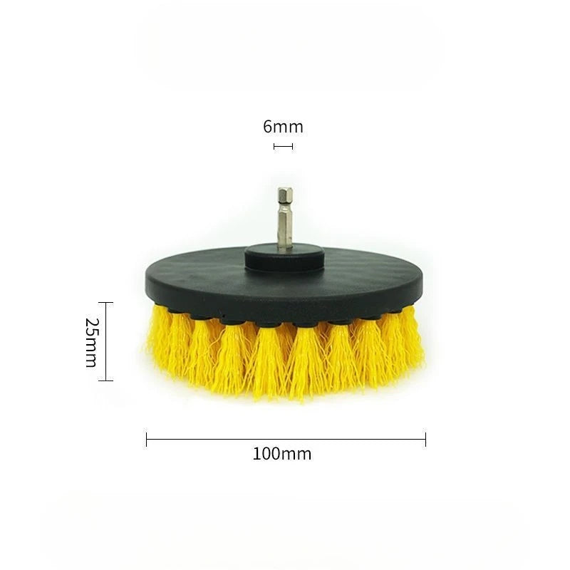 Kit de Cepillos para Taladro – Limpieza de Alfombras, Vidrios y Llantas, 2"/3.5"/4"/5"