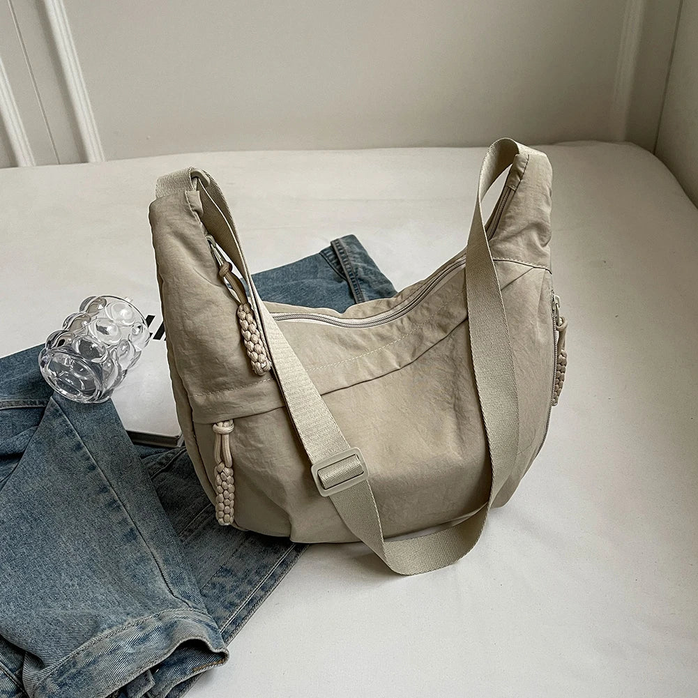 Bandolera Hobo con múltiples bolsillos para mujer, bolso cruzado de media luna, gran capacidad, bandolera diaria, correa ajustable, bolsa de viaje al aire libre