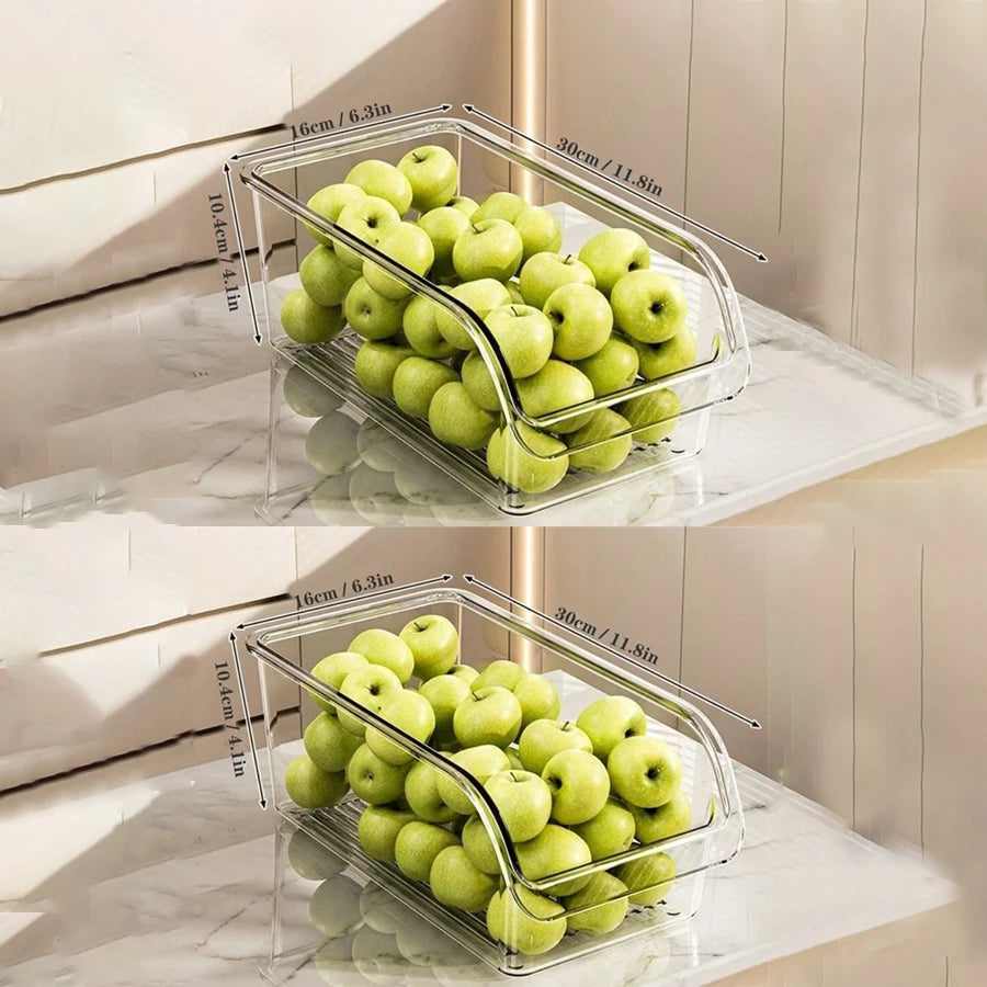 Aesthetic Clear Fridge & Pantry Organizer Bins