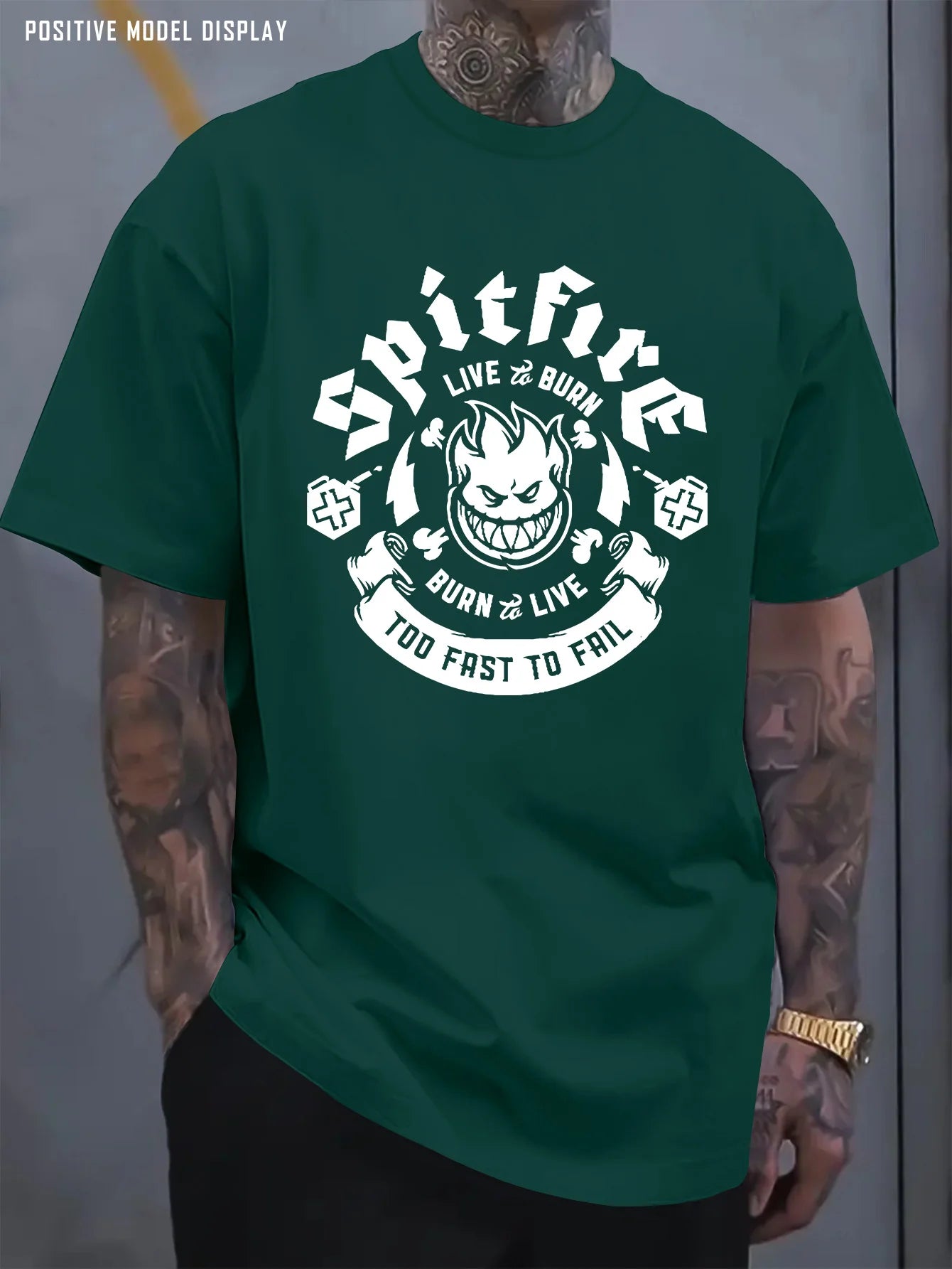 Camiseta de manga corta con cuello redondo para hombre, 100% algodón, informal, holgada, con estampado de letras, cómoda, deportiva, para verano